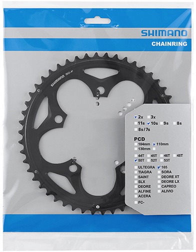 Shimano Shimano Klinge Fc-5750 - 110Mm 10 Speed 50T - Sort Reservedele > Klinger