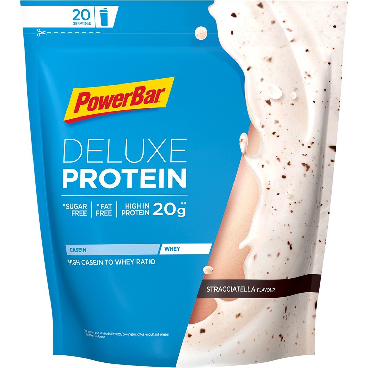 Powerbar Protein Deluxe 80% - Protein Pulver - Stracciatella 500G Tilbehør > Energiprodukter > Energipulver