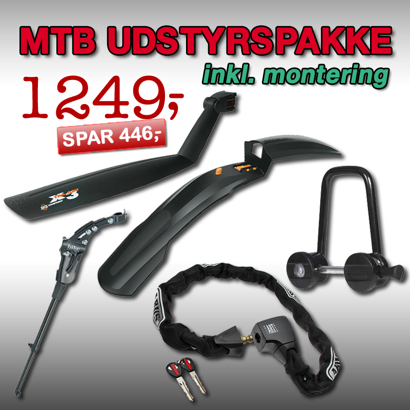 Diverse Mtb Udstyrspakke 2 – 26″ / 27.5″ / 29″ Inkl. Montering! Tilbehør > Cykelskærme > Cykelskærme Mtb