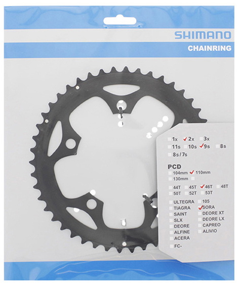 Shimano Klinge 46T Fc-3550 - 110Mm, Sort, 9 Speed Reservedele > Klinger