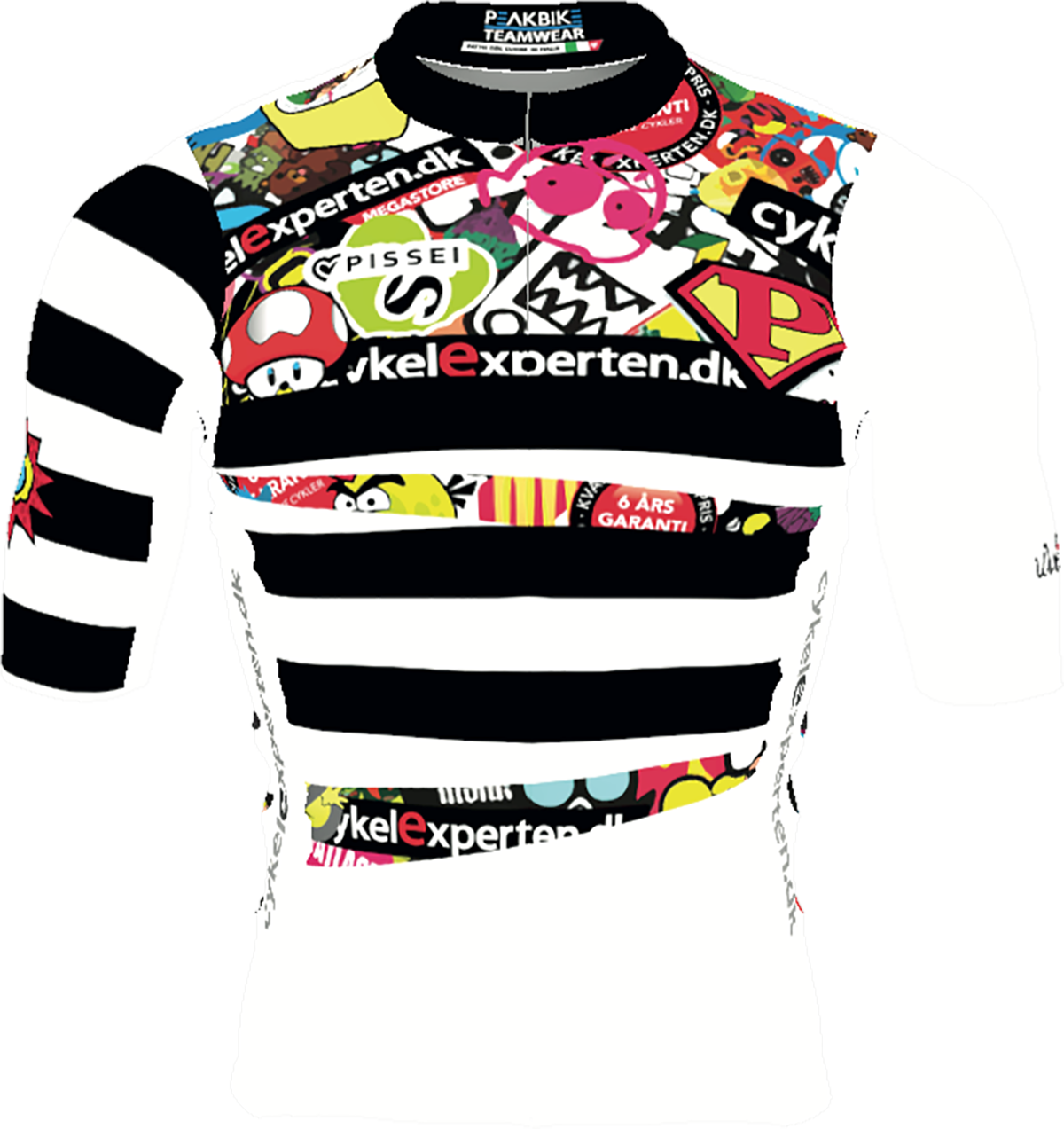Pissei San Remo Cykelexperten Jersey - Hvid/Sort Beklædning > Cykeltrøjer