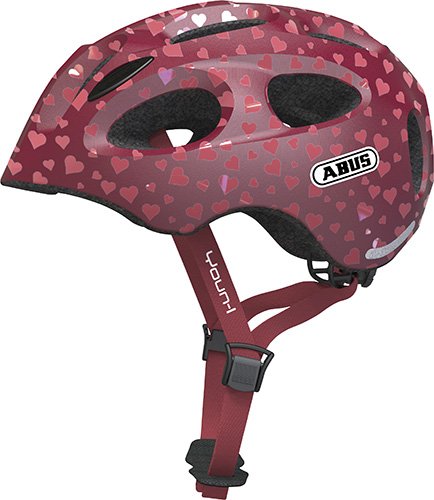 Abus Youn-I Hjelm M. Led Lys - Cherry Heart Beklædning > Cykelhjelme > Cykelhjelme Med Lys