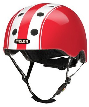 Melon Helmets Melon "Stripe Tease Collection" Double White/Red Cykelhjelm (Xl-Xxl / 58Cm-63Cm) Black Friday