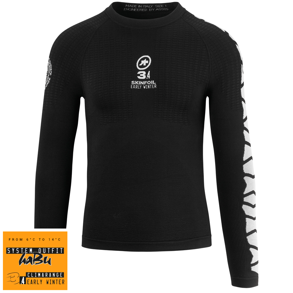 Assos Undertrøje Ls.Skinfoil Evo7 Early Winter, Sort/Hvid