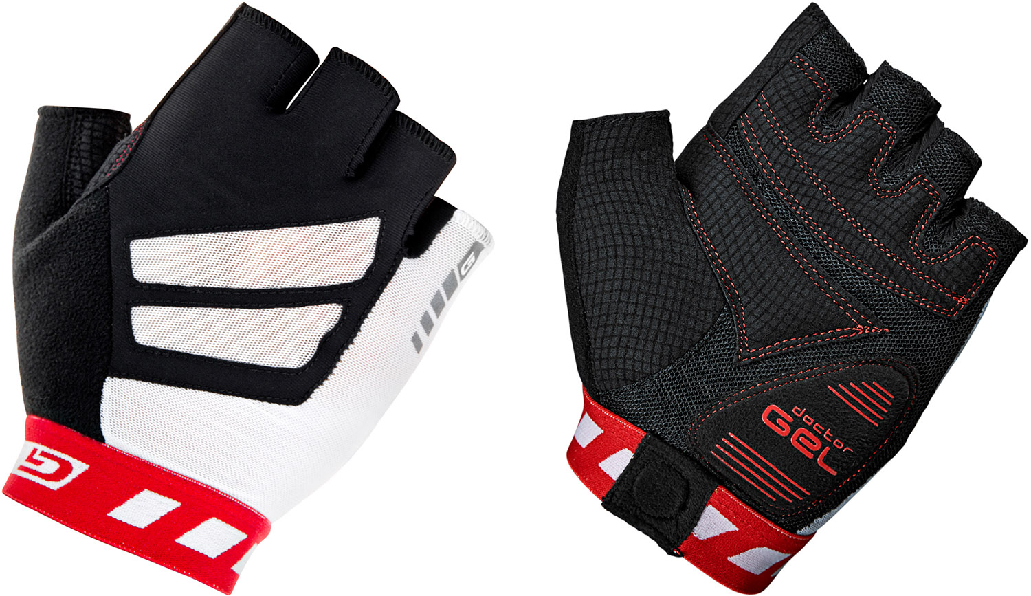 Gripgrab Gripgrab Worldcup Polstret Kortfingret Handske - Rød/Hvid Black Friday