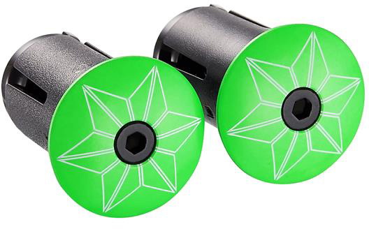 Supacaz Styrpropper Star Plugz Powder Coated - Grøn Tilbehør > Styrbånd